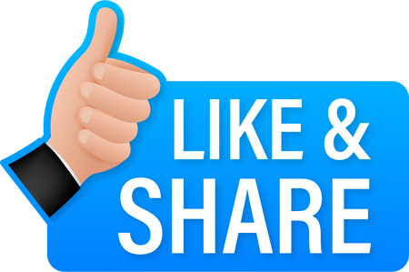 Share like on white background.
